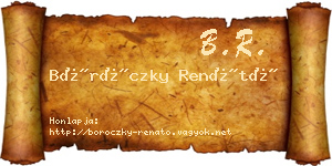Böröczky Renátó névjegykártya